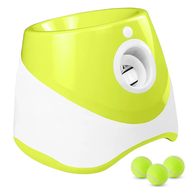 CanineChest green automatic dog tennis launcher, a fun and engaging pet toy that encourages active play with ball-launching action