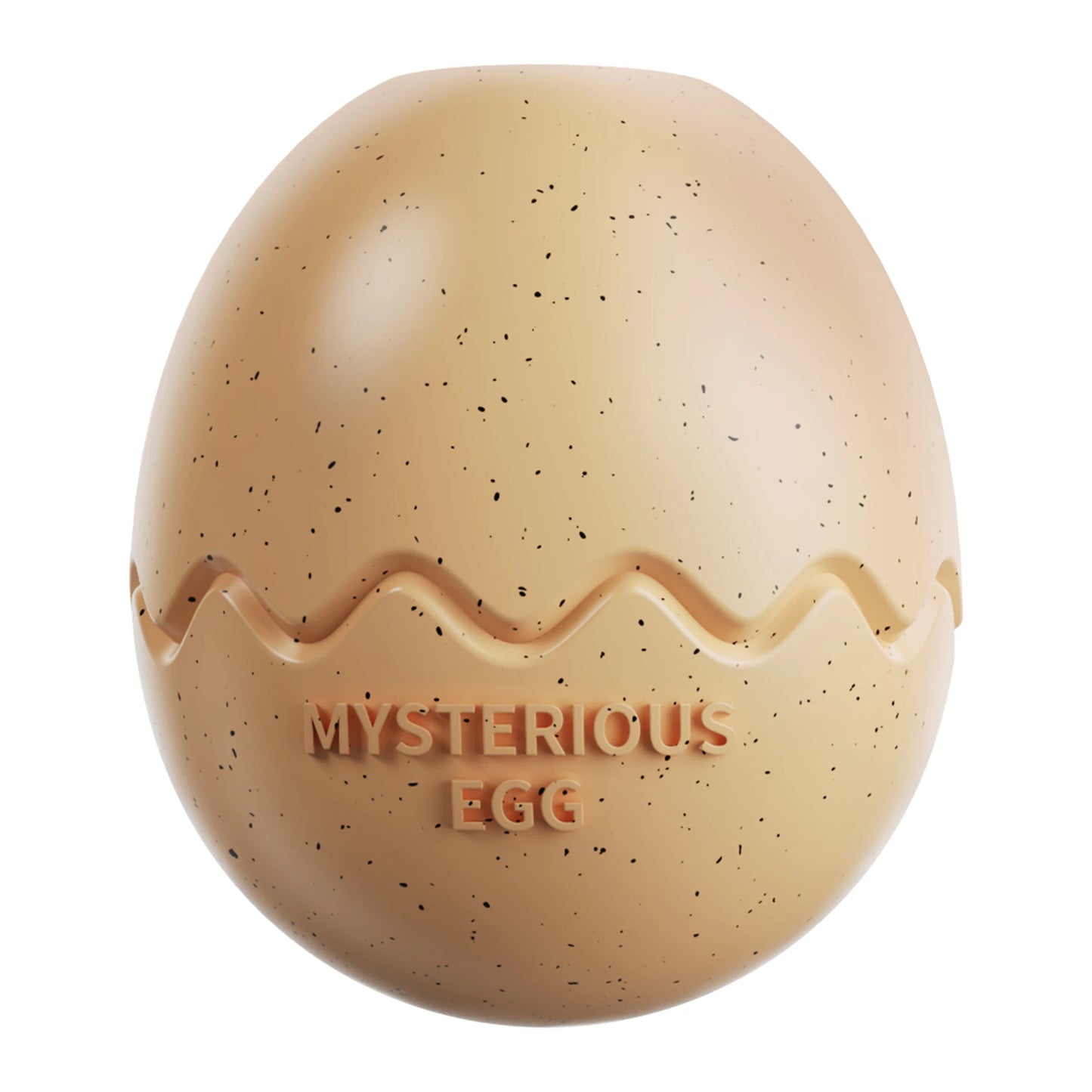 CanineChest Mysterious Egg slow feed toy in eggshell color, a treat dispenser toy that encourages slower eating and mental stimulation.