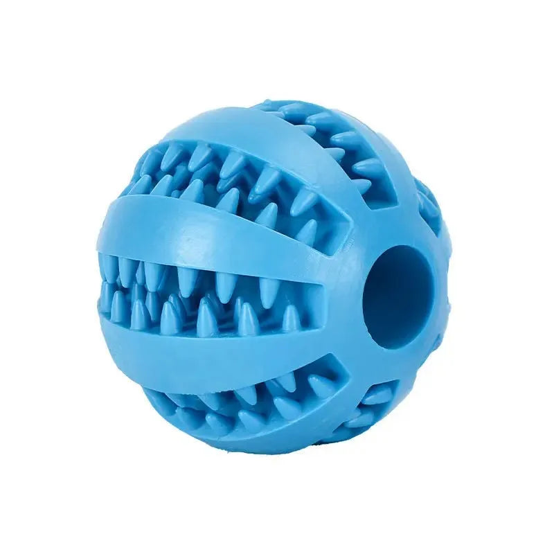 CanineChest dark blue tooth cleaning chew toy for dogs, designed to promote dental health during playtime.