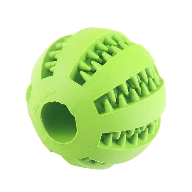 CanineChest green tooth cleaning chew toy, a dental care toy designed to help clean dogs' teeth while they play.