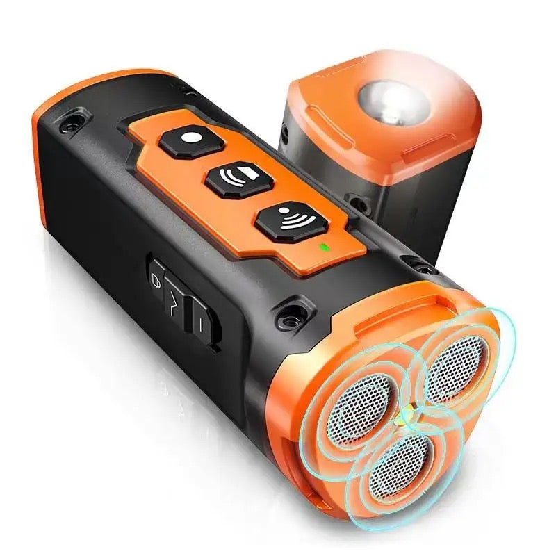 CanineChest 2023 ultrasonic dog repeller, rechargeable anti-bark and training device with LED flashlight, designed for safe pet training.