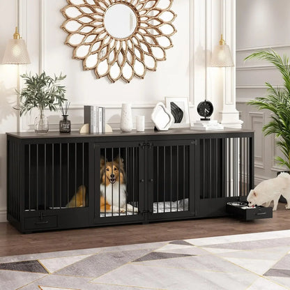 CanineChest indoor furniture-style pet kennel, a stylish and functional crate for small to medium pets that doubles as home decor.