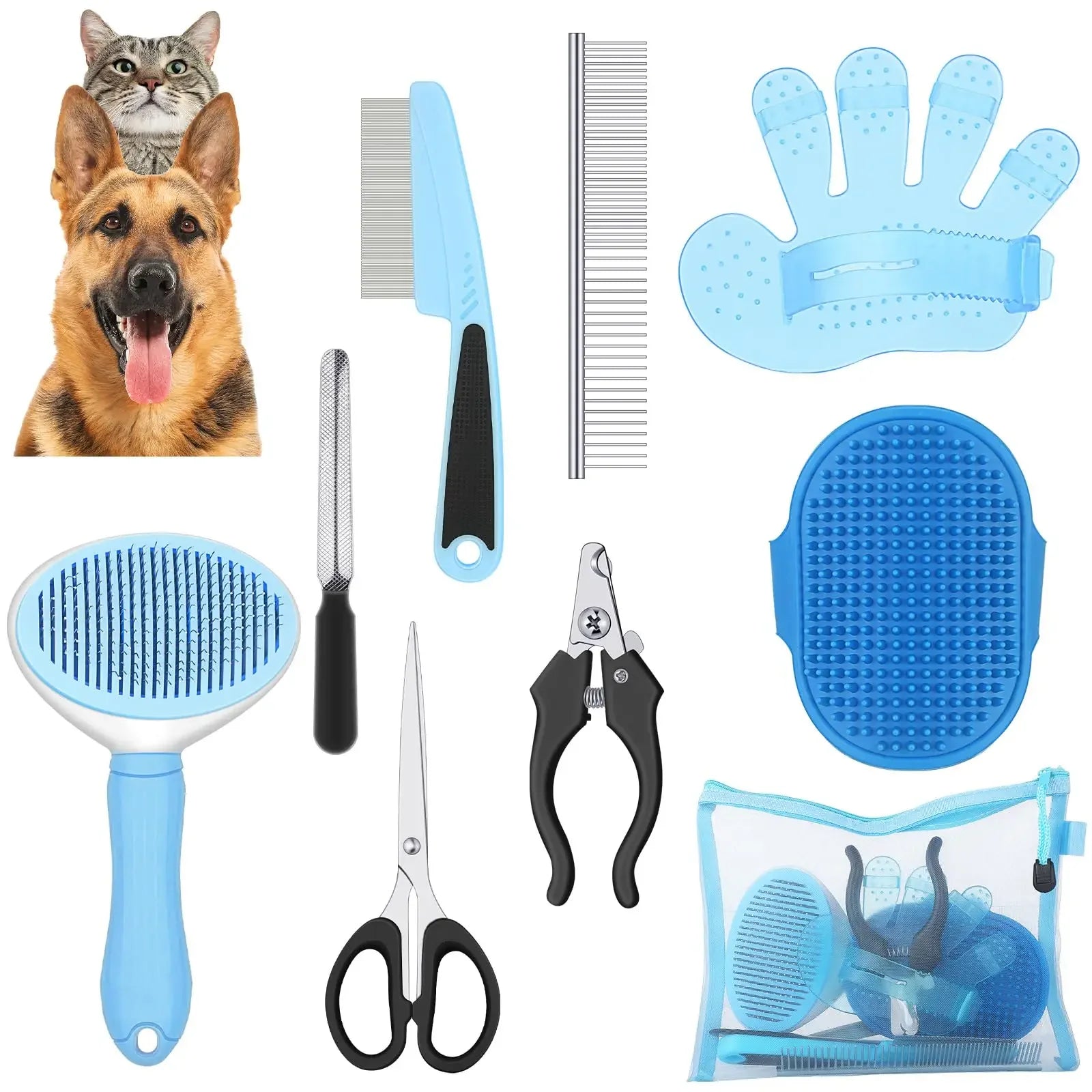 CanineChest Grooming Set, an all-in-one kit with essential tools for pet grooming, designed for both dogs and cats.