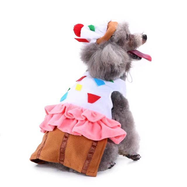 CanineChest candy cane dog costume, perfect for Christmas and holiday festivities.