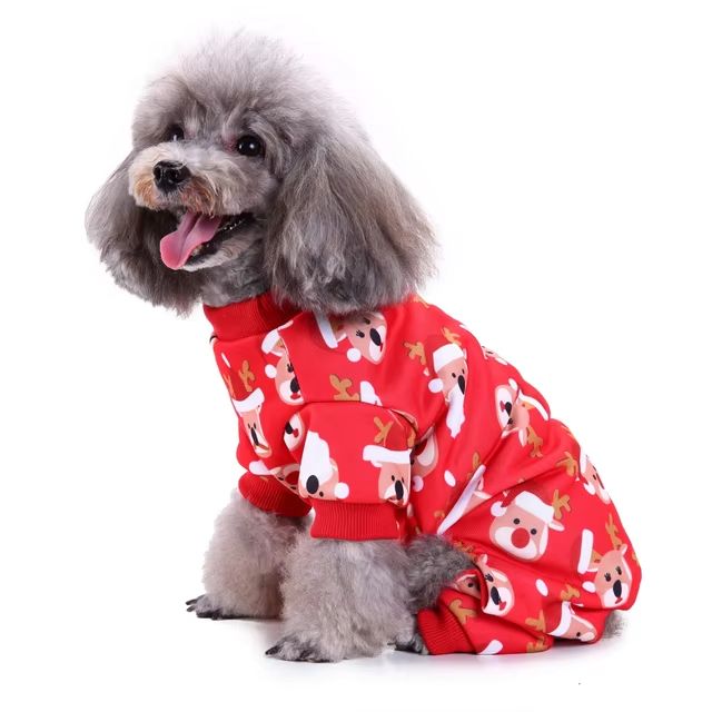 CanineChest Christmas pajamas for dogs, Volume 1, a cozy outfit ideal for holiday gatherings.