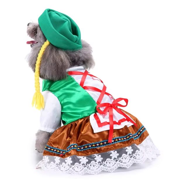 CanineChest German costume for dogs, inspired by Hansel and Gretel, great for themed events and festivals.