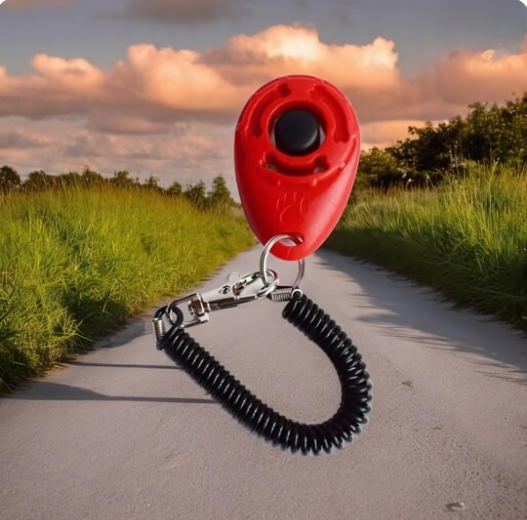 CanineChest dog training clicker, an effective and easy-to-use tool for reinforcing positive behaviors during dog training.